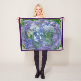 Aangepaste naam paarse groene abstract geschilderd fleece deken
