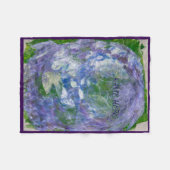 Aangepaste naam paarse groene abstract geschilderd fleece deken (Voorkant (Horizontaal))