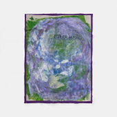 Aangepaste naam paarse groene abstract geschilderd fleece deken (Voorkant)