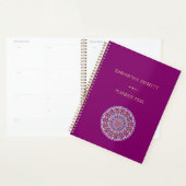 Aangepaste naam Paarse kleurrijke Mandala Planner (Display)