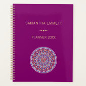 Aangepaste naam Paarse kleurrijke Mandala Planner (Voorkant)