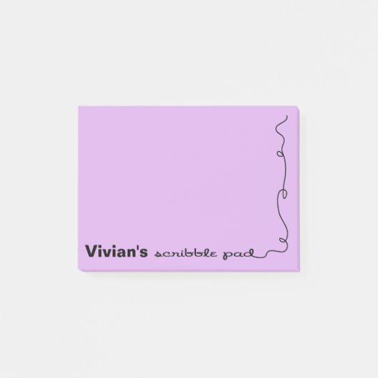 Aangepaste naam Paarse krabbel Post-it® Notes (Voorkant)
