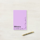 Aangepaste naam Paarse krabbel Post-it® Notes (Op bureau)