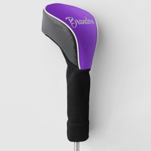 Aangepaste naam paarse ledergolfafdekking golfheadcover (Schuin)