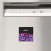 Aangepaste naam paarse leopard afdrukroze boog magneet (Insitu (Vaatwasser))