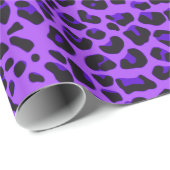 Aangepaste naam paarse leopard neon hot roze glitt cadeaupapier (Rol Hoek)