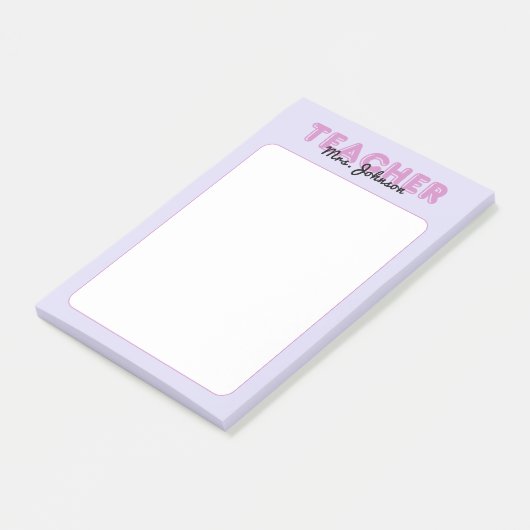 Aangepaste naam Paarse leraar Post-it® Notes (Schuin)