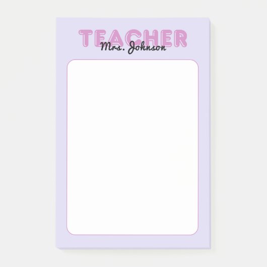 Aangepaste naam Paarse leraar Post-it® Notes (Voorkant)