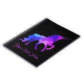 Aangepaste naam Paarse melkweg Unicorn Dark Stars/ Notitieboek (Linkerzijde)