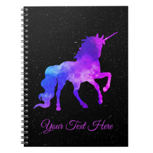 Aangepaste naam Paarse melkweg Unicorn Dark Stars/ Notitieboek
