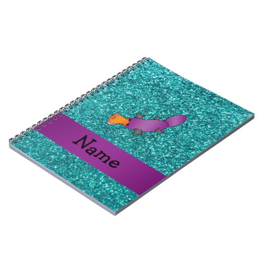 Aangepaste naam paarse platypus notitieboek (Linkerzijde)