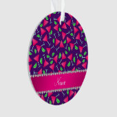 Aangepaste naam paarse roze kosmos lima ornament (voorkant)