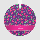 Aangepaste naam paarse roze kosmos lima ornament (achterkant)