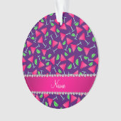 Aangepaste naam paarse roze kosmos lima ornament (voorkant)