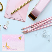 Aangepaste naam Paarse Sparkle Glitter Unicorn Post-it® Notes