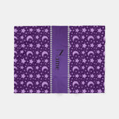 Aangepaste naam paarse sterren en manen fleece deken (Voorkant (Horizontaal))