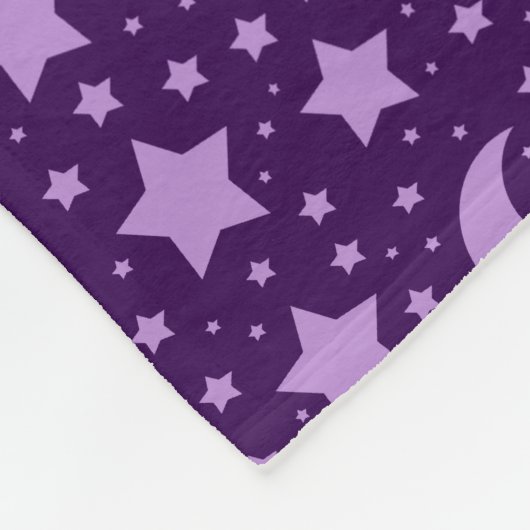 Aangepaste naam paarse sterren en manen fleece deken (Hoek)