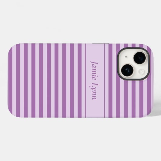 Aangepaste naam Paarse strepen Case-Mate iPhone Case (Achterkant (horizontaal))