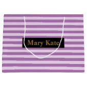Aangepaste naam Paarse strepen Groot Cadeauzakje (Voorkant)