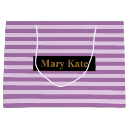 Aangepaste naam Paarse strepen Groot Cadeauzakje