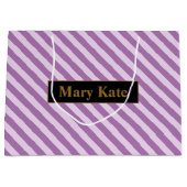 Aangepaste naam Paarse strepen Groot Cadeauzakje (Voorkant)