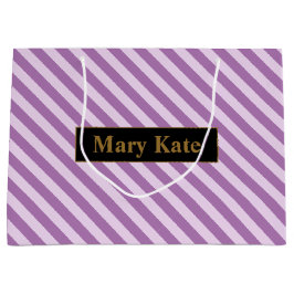 Aangepaste naam Paarse strepen Groot Cadeauzakje