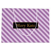 Aangepaste naam Paarse strepen Groot Cadeauzakje (Achterkant)