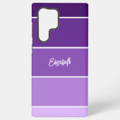 Aangepaste naam Paarse Stripe Color Palette Chip Samsung Galaxy Hoesje (Achterkant)