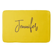 Aangepaste naam paarse tekst geel badmat (Voorkant)