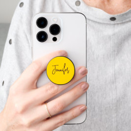 Aangepaste naam paarse tekst geel PopSocket