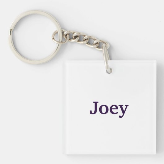 Aangepaste naam paarse tekst sleutelhanger (voorkant)