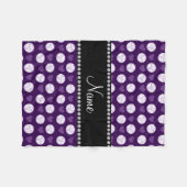 Aangepaste naam paarse volleyballen en harten fleece deken (Voorkant (Horizontaal))