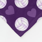 Aangepaste naam paarse volleyballen en harten fleece deken (Hoek)