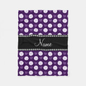 Aangepaste naam paarse volleyballen en harten fleece deken (Voorkant)