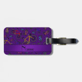 Aangepaste naam paarse wegfietsen bagagelabel (Achterkant horizontaal)