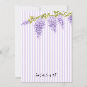 Aangepaste naam paarse Wisteria bloem aangepaste s Kaart