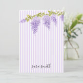Aangepaste naam paarse Wisteria bloem aangepaste s Kaart (Staand voorkant)