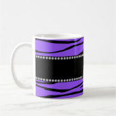 Aangepaste naam paarse zebrastrepen koffiemok (Links)