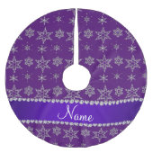 Aangepaste naam paarse zilversneeuwvlokken paarse kerstboom rok (Voorkant)