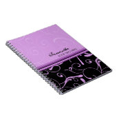 Aangepaste naam Paarse zwarte-zwemlaptop Notitieboek (Rechterzijde)