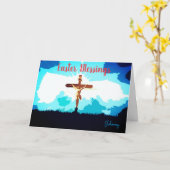 Aangepaste naam Paaszegeningen Religieuze groeten Kaart (Gele Bloem)