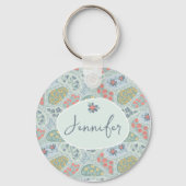 Aangepaste naam Paisley-sleutelhanger | Spread Joy Sleutelhanger (Voorkant)