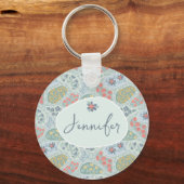 Aangepaste naam Paisley-sleutelhanger | Spread Joy Sleutelhanger (Voorkant)