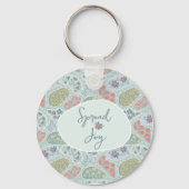 Aangepaste naam Paisley-sleutelhanger | Spread Joy Sleutelhanger (Achterkant)