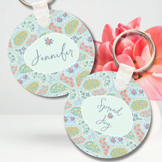 Aangepaste naam Paisley-sleutelhanger | Spread Joy Sleutelhanger