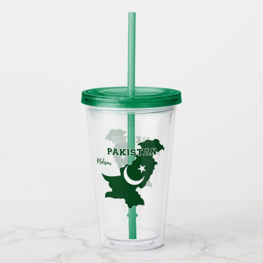 Aangepaste naam Pakistan Acryl Drinkbeker (Voorkant)