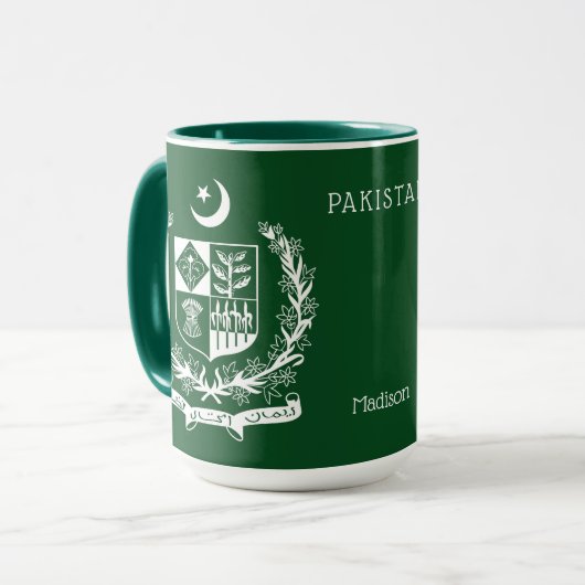 Aangepaste naam Pakistan Mok (Voorkant links)