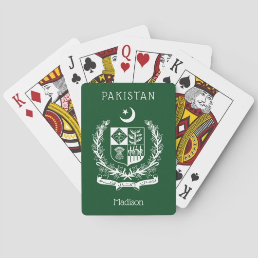 Aangepaste naam Pakistan Pokerkaarten (Achterkant)