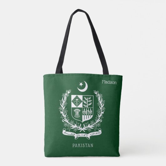 Aangepaste naam Pakistan Tote Bag (Achterkant)