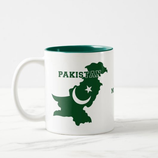 Aangepaste naam Pakistan Tweekleurige Koffiemok (Links)